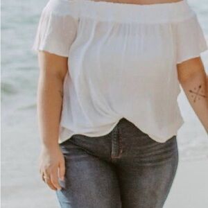 Old Navy Off-Shoulder White Blouse